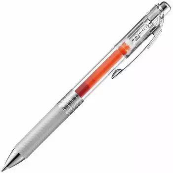 Шариковая ручка Pentel с гелевыми чернилами Energel Infree Clear Shaft Orange 10 шт. 0,7 мм BL77TL-F оранжевый
