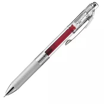 Шариковая ручка Pentel с гелевыми чернилами Energel Infree Clear Shaft бордового цвета 10 шт. 0,5 мм BLN75TL-BG бордовый