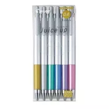 Шариковая ручка PILOT с гелевыми чернилами Juice Up Ultra Fine Metallic, набор из 6 цветов (оптовая закупка) На водной основе 0,4 мм LJP120S4-6CM [x3]