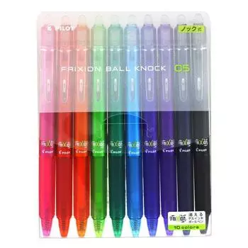 Шариковая ручка Pilot стираемая Frixion Ball Knock 0.5 10 цветов LFBK-230EF-10C