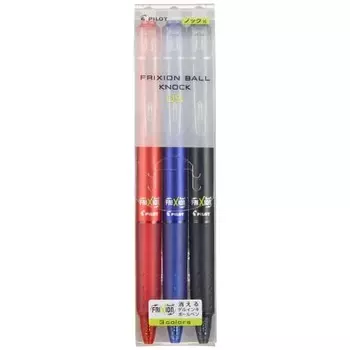 Шариковая ручка Pilot стираемая Frixion Ball Knock 0.5 3 цвета LFBK-69EF-3C