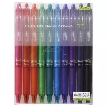 Шариковая ручка Pilot стираемая Frixion Ball Knock 10 цветов 0.7 LFBK-230F-10C