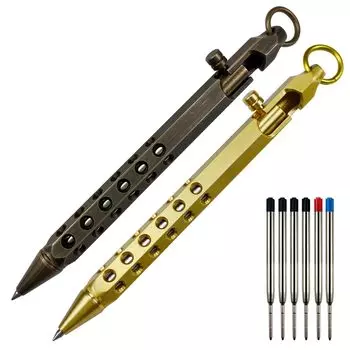 Шариковая ручка QUXOZHLU Шариковая ручка Черная шариковая ручка Шариковая ручка EDC Ручка с болтовым механизмом Роскошная шариковая ручка с легким письмом Письменный инструмент Короткий