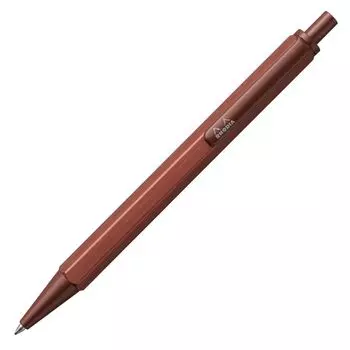 Шариковая ручка Rhodia Script 0,7 мм, шестигранный стержень, алюминиевый корпус, обработка волосяной линией, масляные чернила низкой вязкости, темно-коричневые RHODIA cf9346
