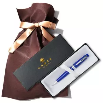 Шариковая ручка Роскошная подарочная салфетка со специальным упаковочным пакетом Bailey Light Подарочная выдвижная шариковая ручка в коробке (синий)