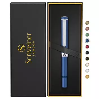 Шариковая ручка Scriveiner Blue EDC Luxury Pen Великолепная тяжелая ручка с приятной хромированной отделкой, карманная ручка, удобная ручка для письма, лучшая ручка в подарок для мужчин и женщин