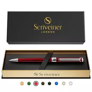 Шариковая ручка Scriveiner Finest Chrome Finish Schmidt Black Refill Лучший подарочный набор шариковых ручек для мужчин и женщин, бизнесменов, руководителей, офисов Deep