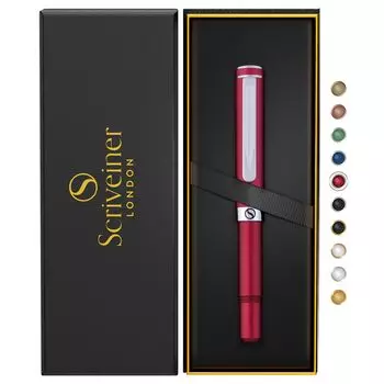 Шариковая ручка Scriveiner Red EDC Luxury Pen Великолепная тяжелая ручка с приятной хромированной отделкой, карманная ручка, удобная ручка для письма, лучшая ручка в подарок для мужчин и женщин