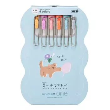 [Шариковая ручка] Шариковая ручка Uniball One Gel Ink 0,38 мм/Summer Yurumatope 6 цветов набор