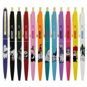 Шариковая ручка Sunstar Stationery Moomin Click Gold, набор из 12 шт. N4648M12 на масляной основе