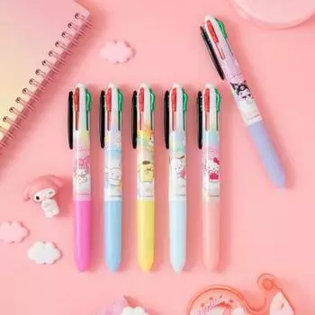 Шариковая ручка Ten by Ten Sanrio Rainbow 4 Color — популярная фраза в Корее. Hello Kitty