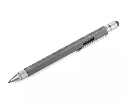 Шариковая ручка TROIKA Multi, металлик, серый, PIP20/TI