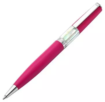 Шариковая ручка Xezo Speed Master Twist Action Medium, матово-вишнево-белый, матово-хромовый, легкая латунная ручка. фуксия, жемчужный. покрыло. тело.