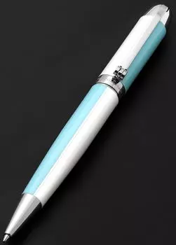 Шариковая ручка Xezo Visionary среднего размера, небесно-голубого и белого цвета, лимитированная серия ручек ручной работы. цвета. 500, серийный.