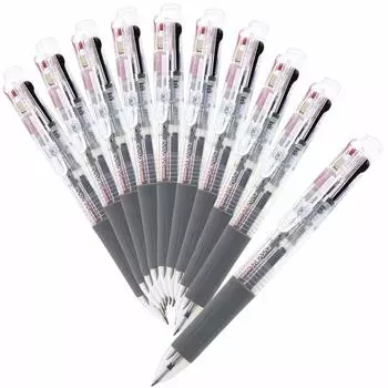 Шариковая ручка ZEBRA Sarasa 3 прозрачная 10 шт. 3-цветная 0,5 мм B-J3J2-C