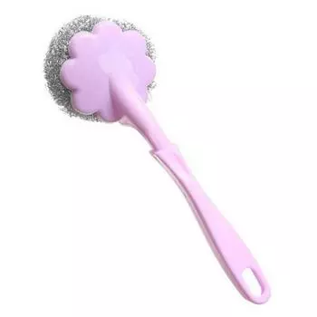 Шариковая щетка из стальной проволоки с длинной ручкой, эффективная очищающая кухонная щетка для мытья посуды