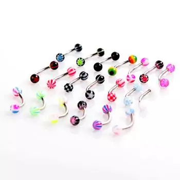 Шариковые кольца для бровей разноцветный