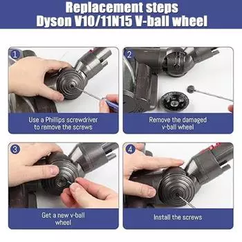 Шариковые колеса, подошва, колеса, запасные части, простая установка, пылесос, прямой доступ