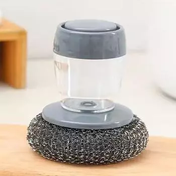 Шариковые щетки из стальной проволоки Щетка для мытья посуды Щетка для мытья посуды Дозатор мыла Кухонные принадлежности для уборки Короткая ручка Прессование Only PE Ball