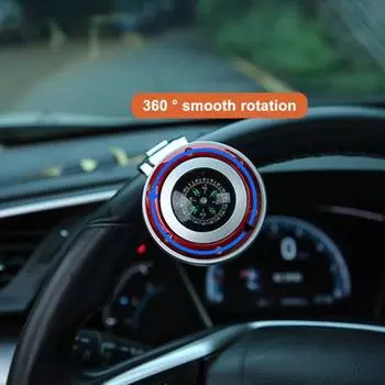 Шариковый компас на рулевом колесе. Простая установка. Гладкий дизайн. Удобная и легкая ручка. Противоскользящая поверхность. B чёрный