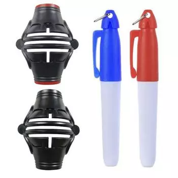 Шариковый маркер с синим и красным лайнером, зажим для разметки на 360 градусов красный