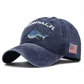 Shark Cap Animal 3d Embroidery Baseball Cap Made Sunscreen Cotton