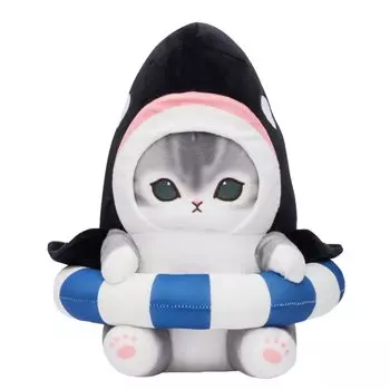 Shark Meow Killer Whale Meow Big Plush Toy Enjoy with a Swim Ring 2 28cm Whale & - - Types, Approx. (Killer Meow)