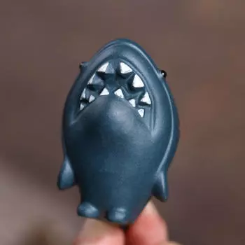 Shark Mini Statue Small Figurine Tea Pet Collectible Animal Sculpture Tabletop Ornament for Teahouse