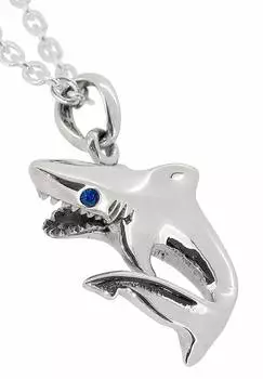 Shark Silver 925 Necklace Pendant Shark Marine Sea Fish Hawaiian Jewelry [Shinjuku Ginnokura] (with Chain)