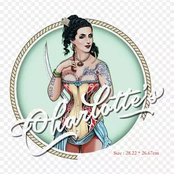 Шарлотта Кухня Paihia Шарлотта Барсук Шарлотта Утюг на теплопередаче Печать Виниловые нашивки Наклейка для одежды DIY Аппликации Моющиеся нашивки