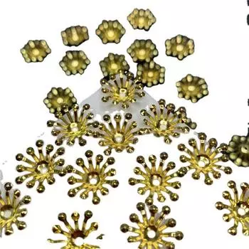 Шарм 10 мм/15 мм DIY украшения аксессуары 100 шт головной убор простой маленький цветок бусина колпачок железный сосуд восемь когтей материалы шпилька 10mm