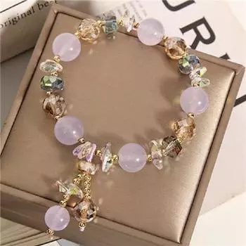 Шарм Аквамарин любители 1шт Браслет Семья Простые друзья Модный желтый драгоценный камень Браслет Демонстрация элегантного темперамента Ручная работа Идеальный подарок синий