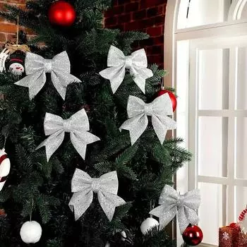 Шарм бант украшения 2 шт подарок украшение рождественский подарок вечеринка рождественская елка украшения для дома и улицы большие банты праздник 1Pc Red 21*17cm