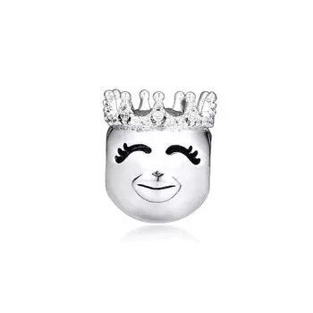 Шарм-бусины принцессы из стерлингового серебра 925 пробы с прозрачным фианитом подходят для оригинального браслета из серебра, DIY ювелирных изделий