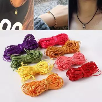 Шарм для ожерелья, рукоделия, высококачественные браслеты, ручная вязка, цветная вощеная нить, ювелирные аксессуары, 1 мм/1,5 мм/2 мм, вощеный шнур, 1 упаковка, сделай сам 2mm5m