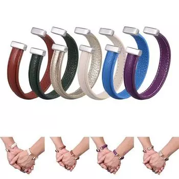 Шарм из натуральной кожи, парные украшения, открытый браслет-манжета, нержавеющая сталь, женские браслеты, мужской браслет красный