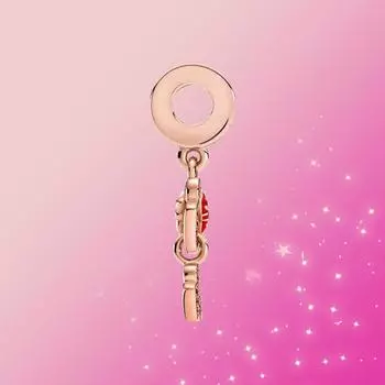 Шарм из стерлингового серебра 925 пробы, розовое золото, подвеска с бантом в виде мыши, розовый, красный кулон, подходит для оригинального модного браслета для женщин, подарок