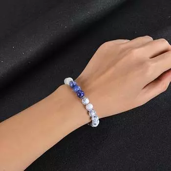 Шарм Лазурит Дружба Для Женщин Мужчин Натуральный Камень Успокаивающий Браслет С Открыткой Желаний Подарочные Ювелирные Браслеты