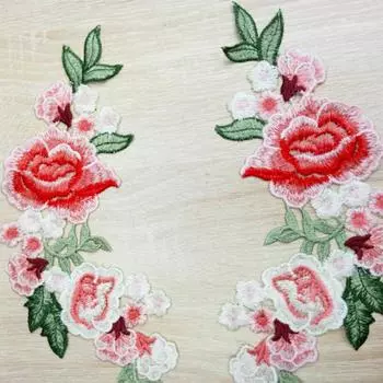 Шарм Мода Цветочные Аксессуары Одежда Нашивки Шитье Аппликация Сделай Сам Вышивка 1 Пара фиолетовый