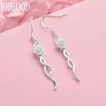 Шарм-подвеска из стерлингового серебра 925 пробы, серьги, свадебные украшения 4.70*0.50cm