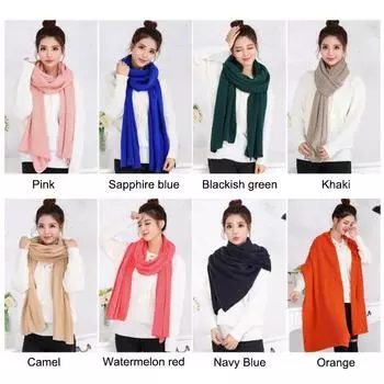 Шарм сплошной 1 шт длинный популярный зимний толстый теплый шарф мужской высококачественный женский вязаный 2019 новый унисекс синий