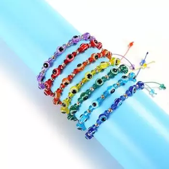 Шарм турецкие браслеты от сглаза для женщин, плетеные веревки ручной работы