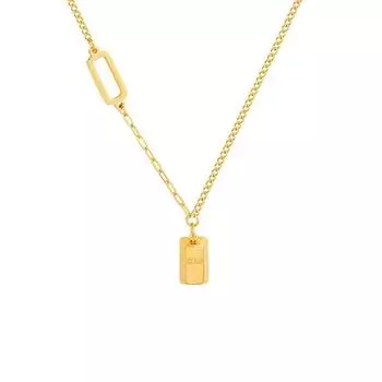 Шарм-украшения, Ожерелье из титановой стали с маленьким золотым слитком «Разбогатей», Ожерелье с подвеской в виде счастливого маленького золотого кирпичика золотой