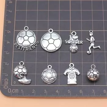 Шармы Аксессуары Для Ювелирных Изделий Футбольные Компоненты Персонализированные 8 шт./комплект