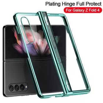 Шарнир, полная защита, чехол для Samsung Galaxy Z Fold 4, 5 г, ультратонкий чехол, прозрачный противоударный чехол для Samsung Z Fold4 Case Only (No Pen) зелёный