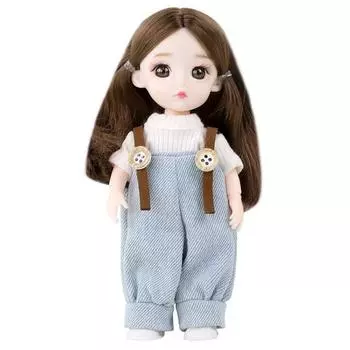 Шарнирная кукла Happy Play Джули подтяжки джинсы, 16см, разные цвета, Популярные игрушки для корейских детей