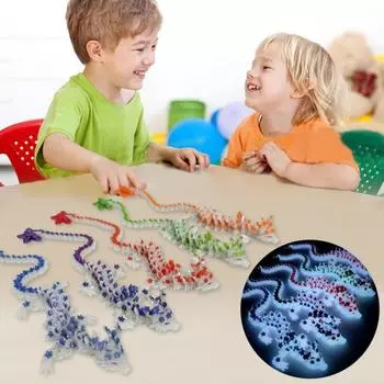 Шарнирный дракон, 3D-печатный светящийся в темноте дракон, цветущая вишня, игрушка-фиджет в подарок любителям драконов фиолетовый