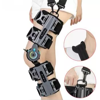 Шарнирный коленный бандаж ROM, иммобилайзер коленного сустава, брекеты для ног, ортопедический коленный бандаж, иммобилайзер коленного сустава, поддерживающий ортез