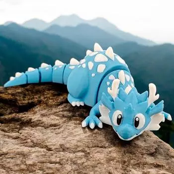 Шарнирный подвижный 3D-принтер Frost Dragon Кукла Мультяшный 3D-принтер Frost Dragon Игрушка синий