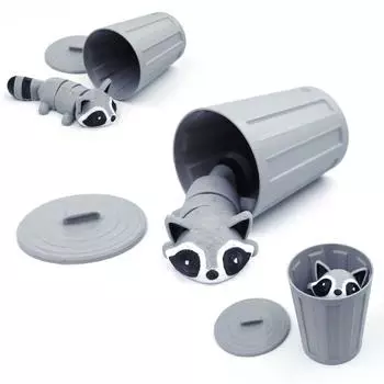 Шарниры Подвижные Енот Ведро Украшения Милый Шарнирный Енот Игрушка Декор для комнаты Style 1